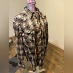 Coastal Brand Long Sleeve Western Snap Shirt sz XL